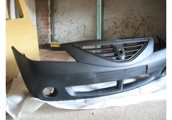 Бампер передній Dacia Logan, 06-09, 6001549906, з отворами під ПТФ *